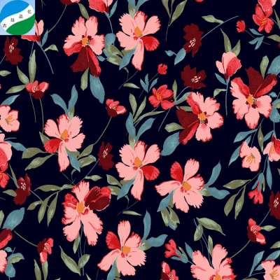 Fashionable cheap 100%polyester rayon print fabric stock lot